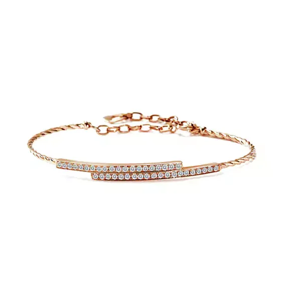 雙向玫瑰金鑽石手鍊