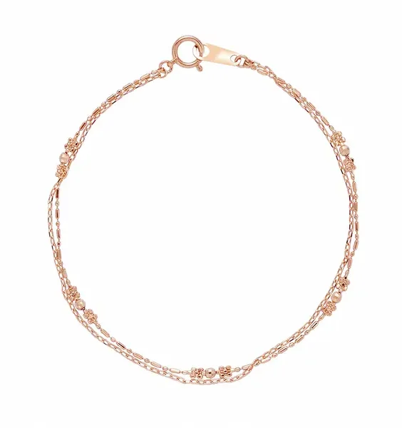 雙鍊玫瑰金手鍊