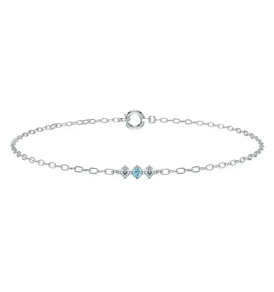 雅致藍鑽鑽石手鍊