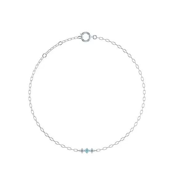 雅致藍鑽鑽石手鍊