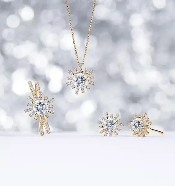 繽紛日光鑽石耳環