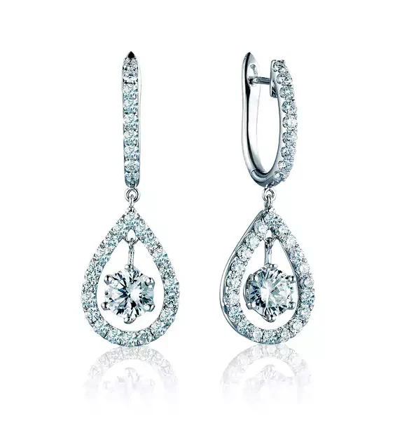 閃耀水滴鑽石耳環