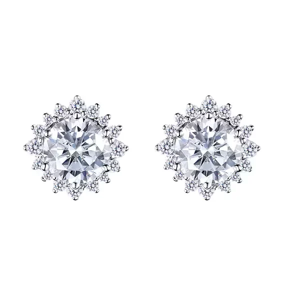 十六芒星光鑽石耳環