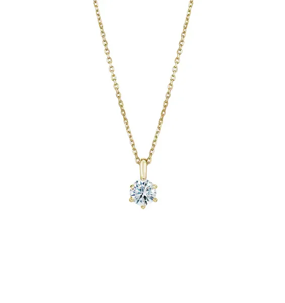 六爪圓形鑽石項鍊