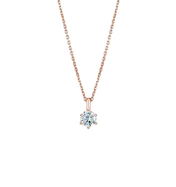 六爪圓形鑽石項鍊