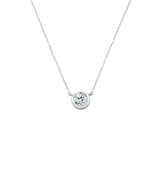 優雅圓形鑽石項鍊