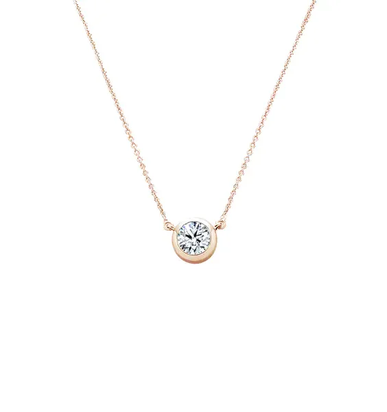 優雅圓形鑽石項鍊