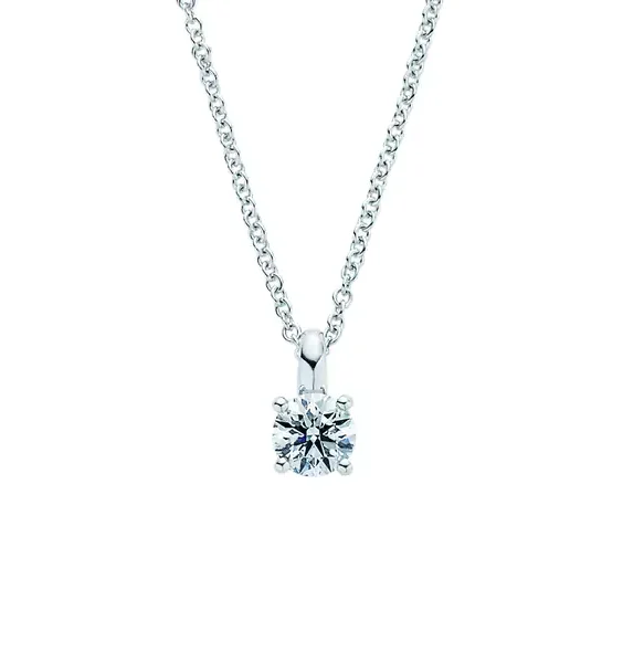 四爪圓形鑽石項鍊