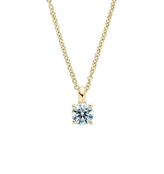 四爪圓形鑽石項鍊