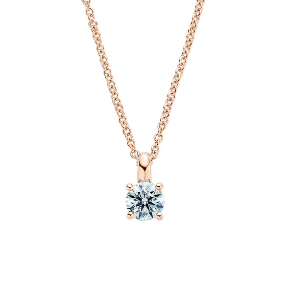 四爪圓形鑽石項鍊