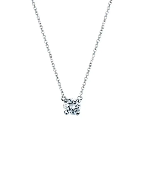 玫瑰金圓形鑽石項鍊