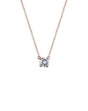 玫瑰金圓形鑽石項鍊