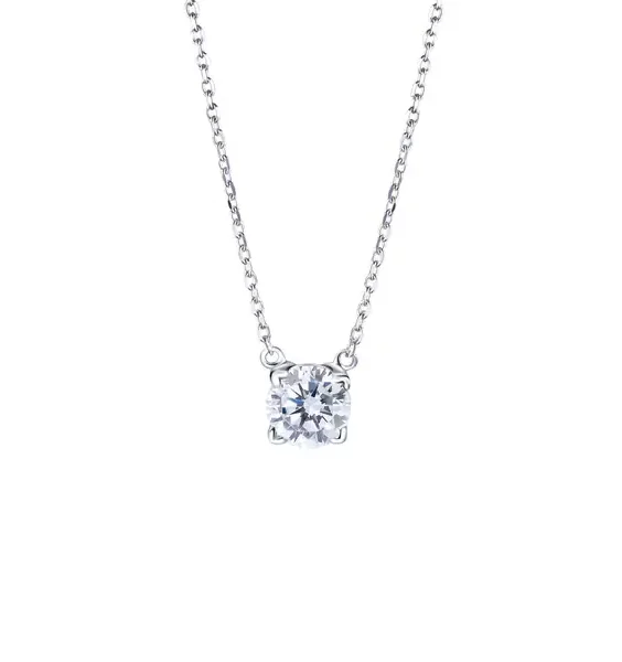 玫瑰金四爪鑽石項鍊